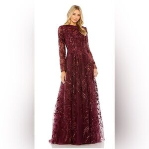 MAC DUGGAL 20479 NWT Lace Bodice Chiffon Shirt Evening Dress